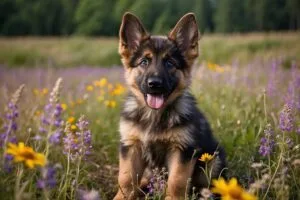 German Shepherd puppy with bright curious eye 3
