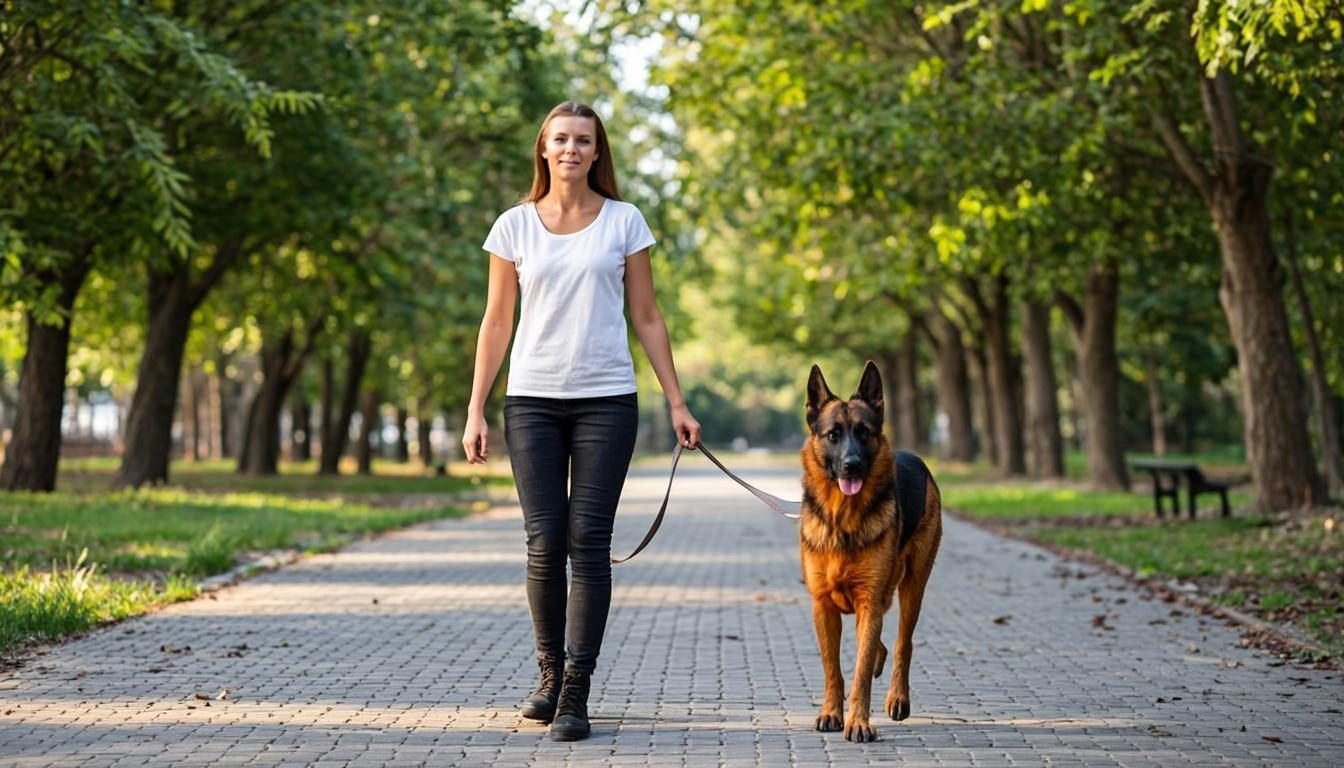 german shepherd dog walker near me - German Shepherd on structured loose leash walk