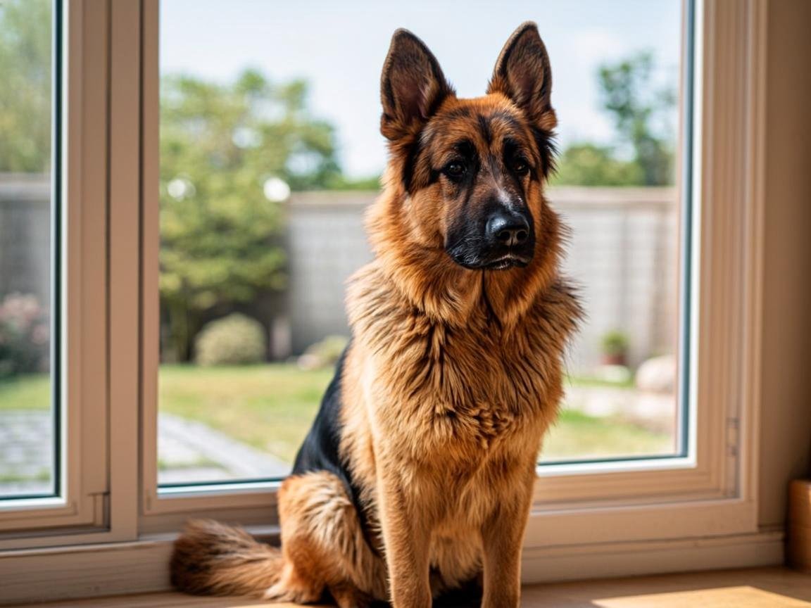 German Shepherd Separation Anxiety: 5 Proven, Easy Fixes 1 German Shepherd separation anxiety: dog watching through a window waiting for its owner