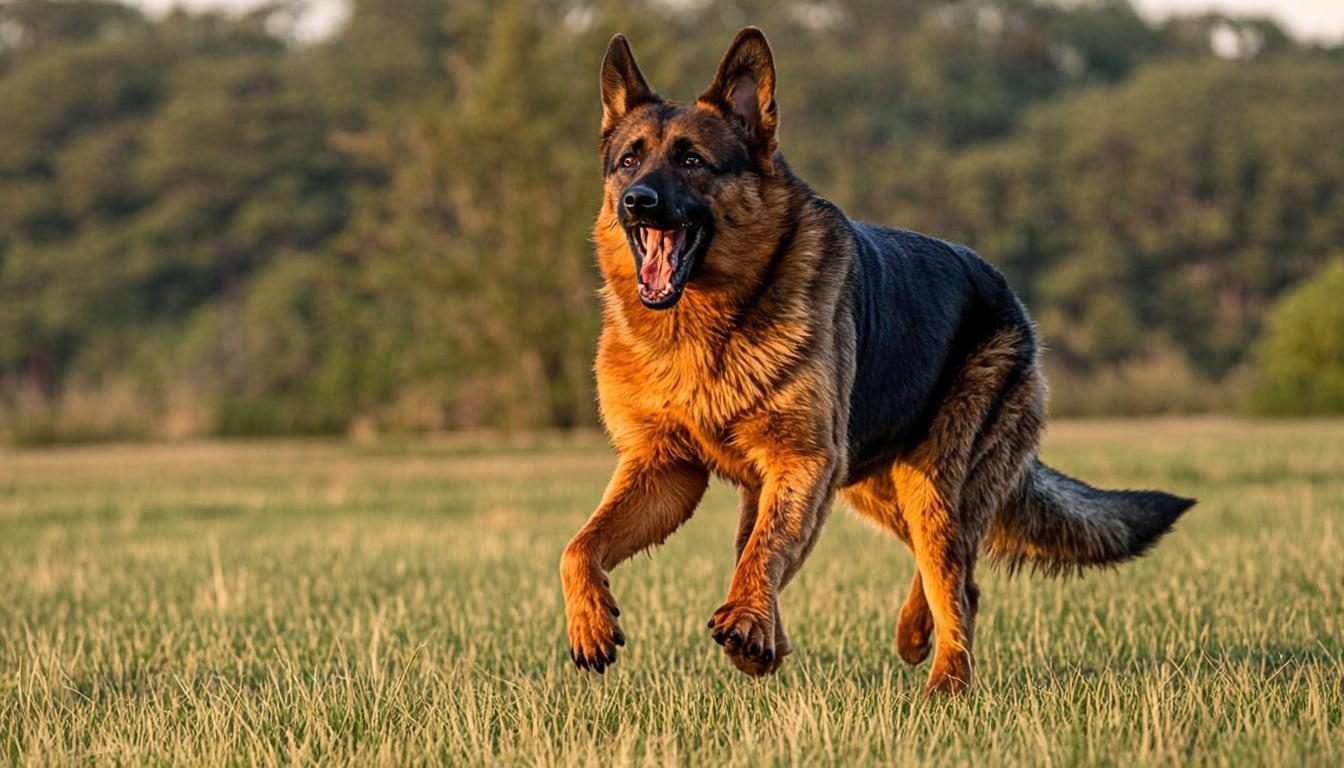 German Shepherd earning a small training treat during a reward-based obedience session