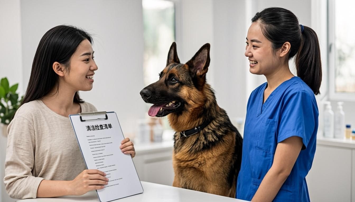 Choosing a Professional Groomer for a German Shepherd: Questions to Ask 2 Owner asking a groomer for a German Shepherd key questions before booking the first appointment