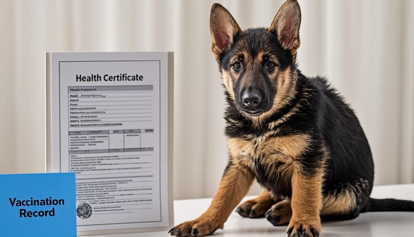 Purchase a German Shepherd puppy - health records and vaccination booklet
