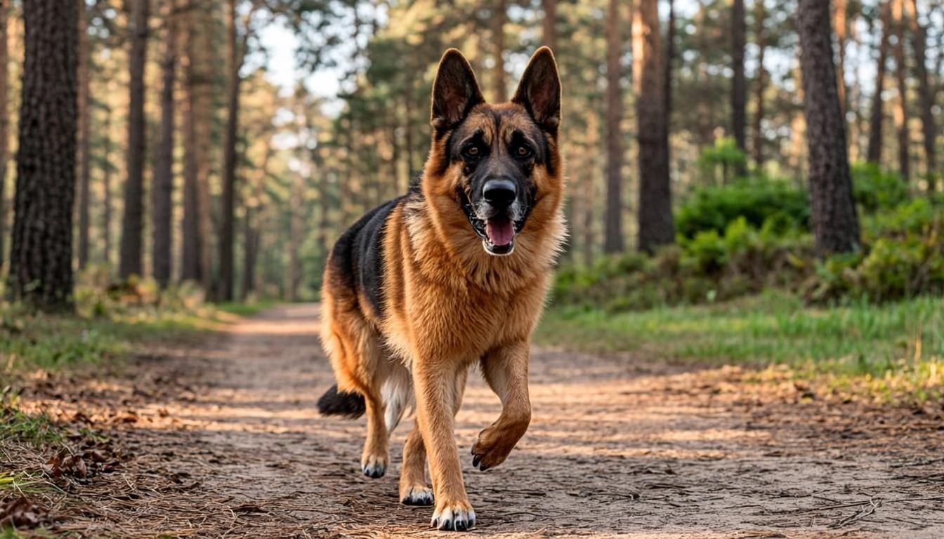German Shepherd Lifespan: 9 Science-Backed Strategies to Help Your Dog Live Longer and Healthier 6 German Shepherd Lifespan - fit senior German Shepherd jogging beside its owner