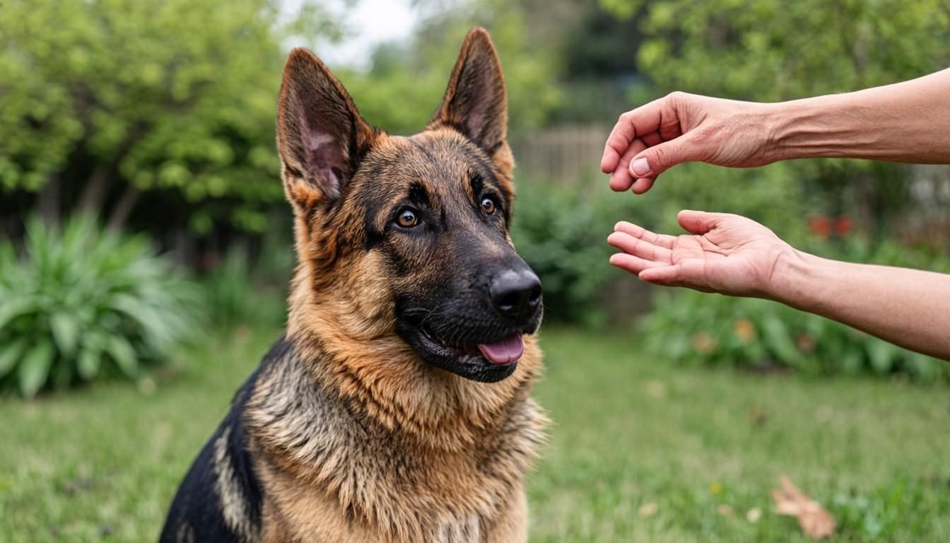 German Shepherd Puppy: A Loyal and Intelligent Companion 2 German Shepherd puppy learning to sit during reward-based training