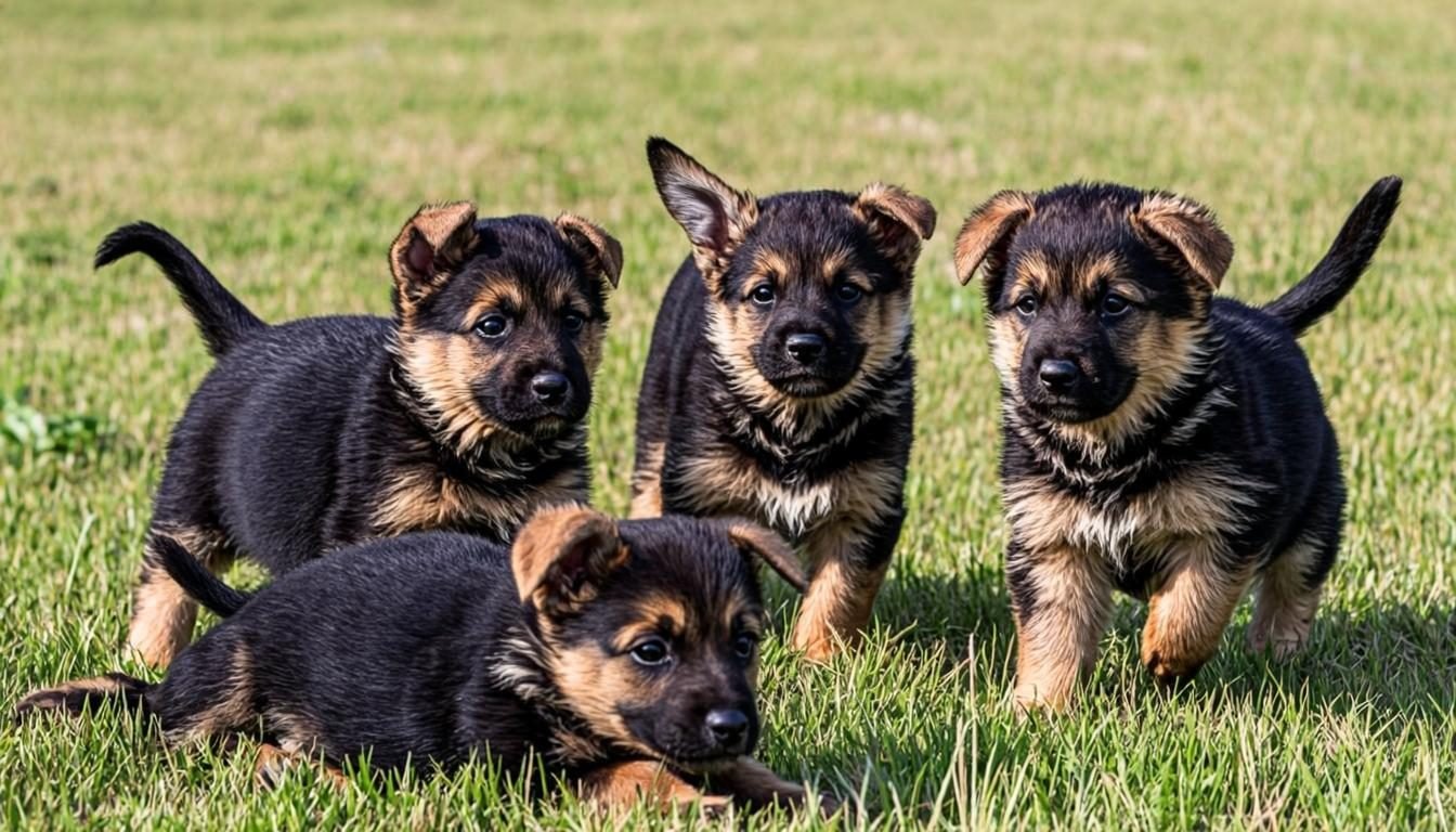 German Shepherd Puppies for Sale Near Me: 7 Best Places (2026) 2 German Shepherd puppies for sale near me - healthy litter playing in a clean breeder yard