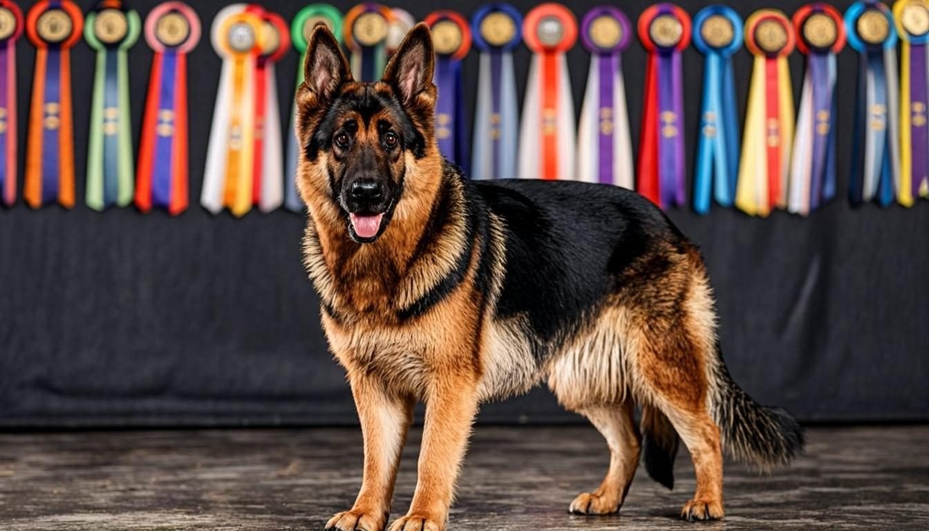 Types of German Shepherds: 5 Lines and the Best Homes for Each 3 Show line German Shepherd stacked in a conformation show stance