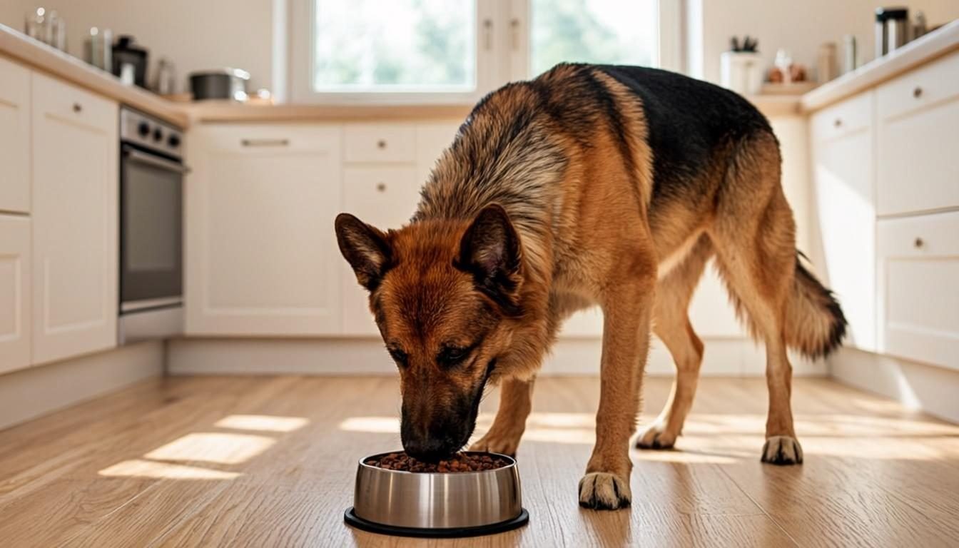 Raw Food Diet for German Shepherds Pros and Cons: The Good and the Bad (2026) 2 Raw food diet for German Shepherds pros and cons - healthy GSD with glossy coat eating raw food